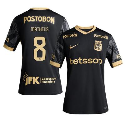 Matheus Uribe 8 Atltico Nacional 2025-26 Away Men Jersey  Black