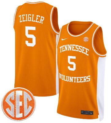 Zakai Zeigler Jersey #5 Tennessee Vols 2024 Swingman Basketball Orange