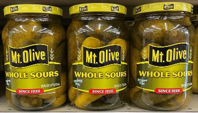 3 JARS Mount Olive Whole Sours Pickles 16 Oz