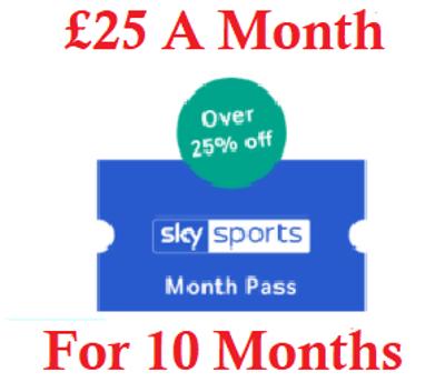 Now TV Sports Pass 25 a month for 10 Months Emailed