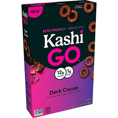 Kashi GO Breakfast Cereal, Vegan Protein, Keto Friendly Cereal, Dark Cocoa, 7oz