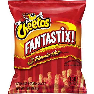 Cheetos Fantastix Flamin' Hot Flavored Potato and Corn Snacks, 1.0 oz, 104 Count