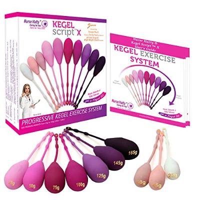 Nurse Hatty 10 Progressive Kegel Balls for Women with Optional Track-Your-Progre