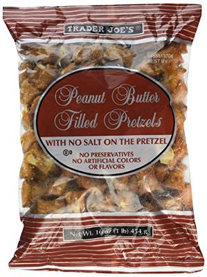 2--Trader Joe's Peanut Butter Filled Pretzels with No Salt on the Pretzel