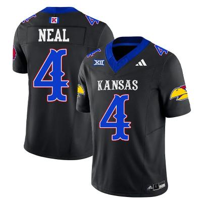 Men's Devin Neal Jersey #4 Kansas Jayhawks Blackhawk Vapor Limited Football Bla