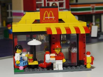 Minifigure Toy Mcdonalds City Store Custom Fast Food Minifigure Restaurant Buil