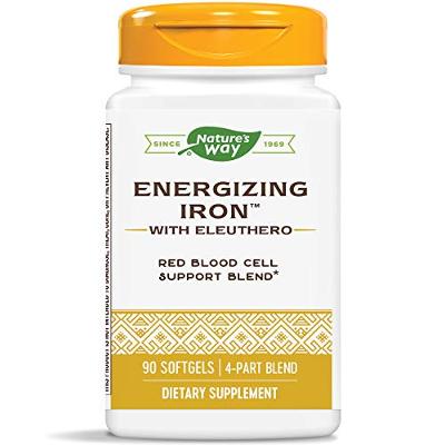 Nature's Way Energizing Iron w/Eleuthero Dual Iron Formula, 90 Count (Packaging