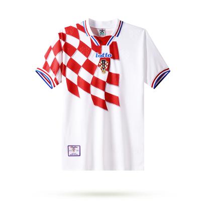 Croatia 1998 Home Men Retro Jersey  White