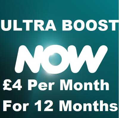 NOW TV HD ULTRA BOOST 4 POUNDS A MONTH FOR 12 MONTHS DISCOUNT PASS CODE EMAIL