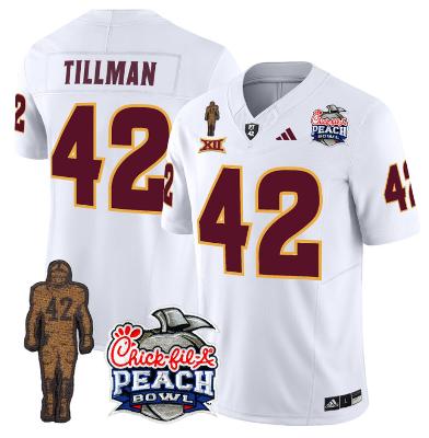 Pat Tillman Jersey #42 Arizona State Peach Bowl Patch Football White