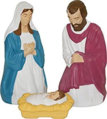Nativity Scene Light Up Plastic Blow Mold Outdoor Yard Christmas Decoration 