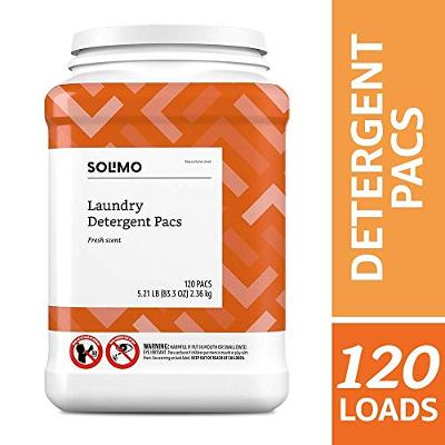Amazon Brand - Solimo Laundry Detergent Pacs, Fresh Scent, 120 count