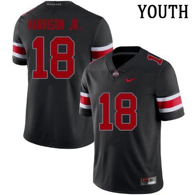 Ohio State Buckeyes #18 marvin harrison jr Blackout Youth Jersey