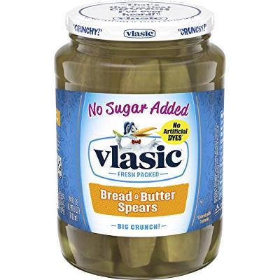 Vlasic No Sugar Added Bread and Butter Pickle Spears, Keto Friendly, 6 - 24 Ounc