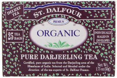 ST. DALFOUR Organic Tea, 25 Tea Bags, Pure Darjeeling, 1.75 Ounce Bag