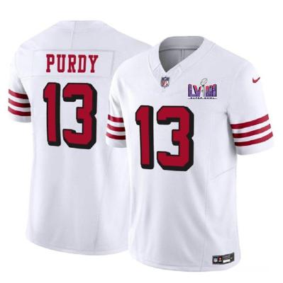 Men's San Francisco 49ers #13 Brock Purdy New White Super Bowl LVIII Jersey