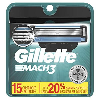 Gillette Mach3 Mens Razor Blade Refills, 15 Count