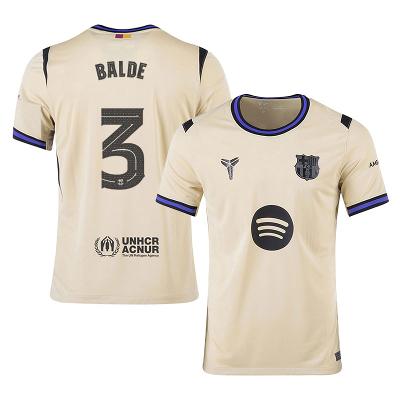 Alejandro Balde #3 Barcelona 2025-26 Away Jersey  Cream