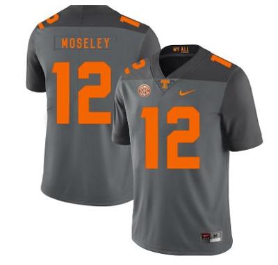 Tennessee Volunteers Emmanuel Moseley Jersey #12 Football NCAA Jerseys Gray