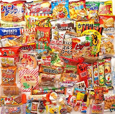 Japanese Dagashi Assortment Snacks Sweets Candies 180pcs Assortment (A Box Full