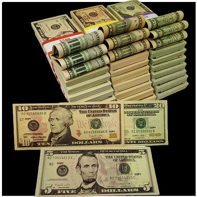 Replica Money Mixed 50 Pcs X $20+$10+$5 Assorted Prop copy dollar educationor e