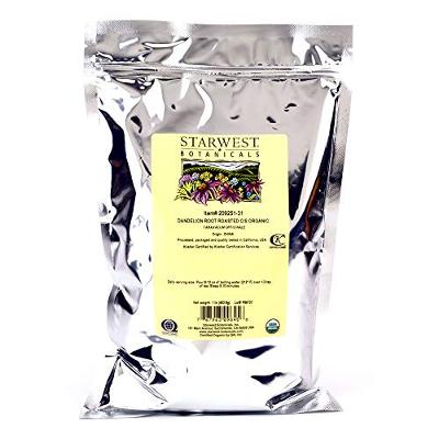 Starwest Botanicals Organic Dandelion Root Roasted Cut [1 Pound] Loose Tea in Bu