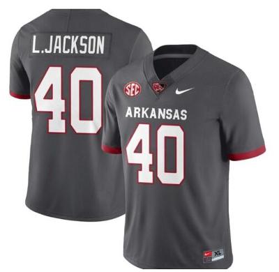 Landon Jackson Jersey 40 Arkansas Razorback Football All Stitched Gray
