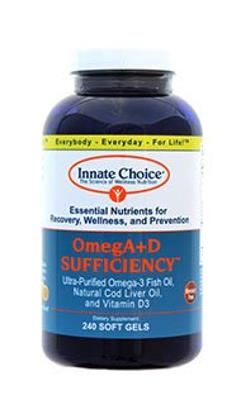 Omega 3, Fish Oil Capsules, OmegA+D By Innate Choice, Lemon 240 Capsules, Pharma