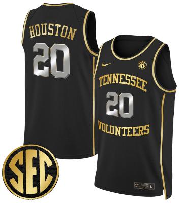 Allan Houston Jersey #20 Tennessee Vols 2024 Swingman Basketball Black Gold
