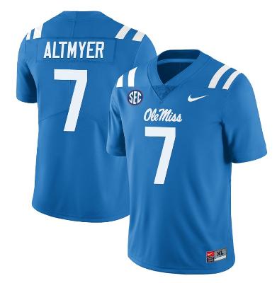 Ole Miss Rebels Luke Altmyer Jersey #7 College Football All Stitched Light Blue