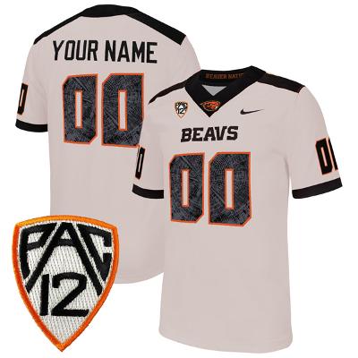 Custom Oregon State Beavers Jersey Name and Number White Away  All Stitched