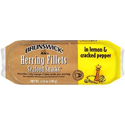 Brunswick Herring Fillets in Lemon & Cracked Pepper, 3.53 oz Can (Pack of 12) -
