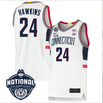 Jordan Hawkins Jersey #24 UConn Huskies National Champions Basketball White