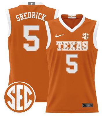 Kadin Shedrick Jersey #5 Texas Longhorns 2024 Lightweight Basketball Orange