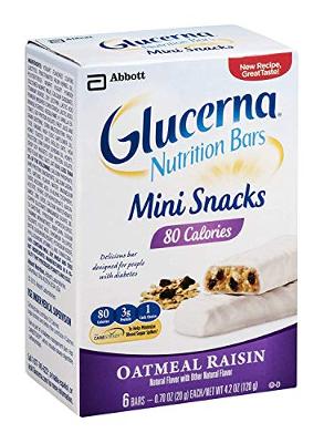 Glucerna Nutrition Bars Mini Snacks Oatmeal Raisin, 6 Bars (0.70 oz)