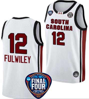 MiLaysia Fulwiley Jersey #12 South Carolina Gamecocks 2024 NCAA Final Four White