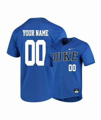 Custom Duke Blue Devils Jersey Baseball Blue Elite