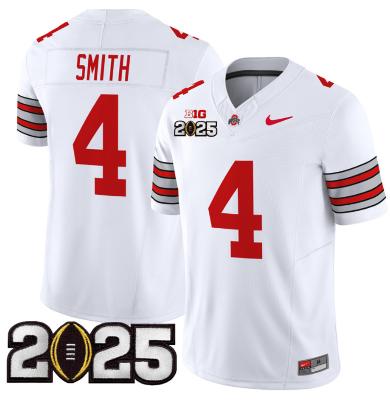 Jeremiah Smith Jersey #4 Ohio State 'Heritage Stripe' 2025 CFP Final White