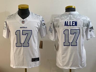 Mens Josh Allen #17 Football Replica Jersey White