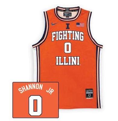 Mens 0 Terrence Shannon Jr Illinois Fighting Illini Basketball Jersey Orange