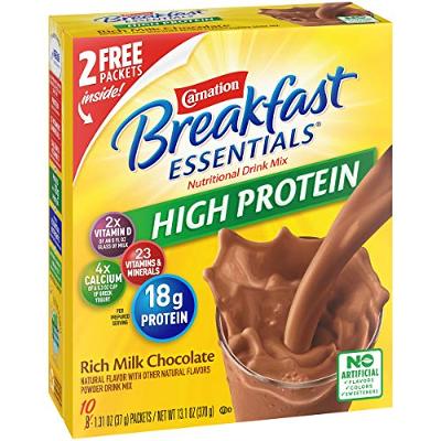 Carnation Breakfast Essentials High Protein Powder Drink Mix, Rich Milk Chocolat