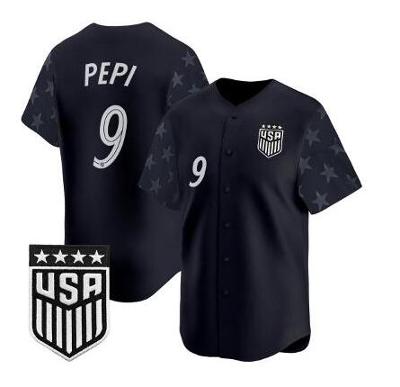 Ricardo Pepi Jersey #9 USMNT 2026 World Cup Vapor Baseball Stitched Stars