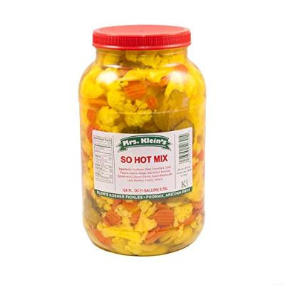 SO HOT MIX-Spicy Pickled Cauliflower Florets, Spicy Sliced Carrots, Sliced Pickl