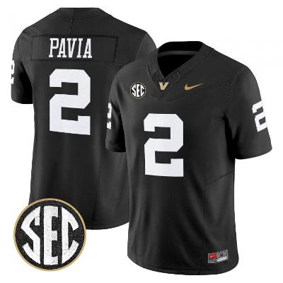 Diego Pavia Jersey #2 Vanderbilt Commodores 2025 Limited Stitched Black