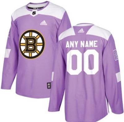 Men's Boston Bruins Purple Pink Custom Hockey Jersey