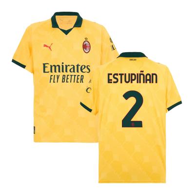 Pervis Estupinan #2 AC Milan 2025-26 Third Men Jersey  Yellow