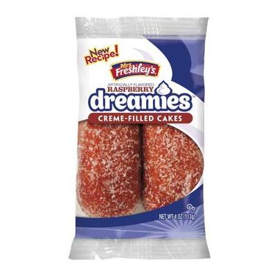 Mrs Freshleys Two Raspberry Dreamie Cake, 4 Ounce -- 48 per case.