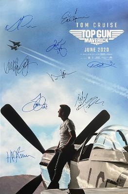 TOP GUN MAVERICK MOVIE Poster Signed by 9 cast with COA, AUTHENTIC