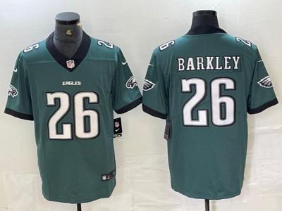 Men's Or Youth Saquon Barkley #26 Eagles Limited Player Jersey Midnight Green