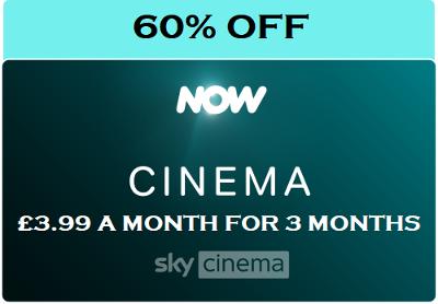 NOW TV CINEMA MOVIES 3 MONTHS 60% OFF DISCOUNT CODE - INSTANT